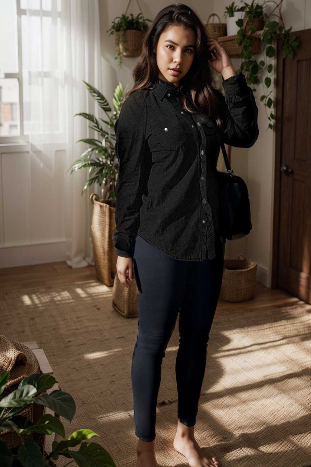 ruched trim button up long sleeve collared casual jacket 109570