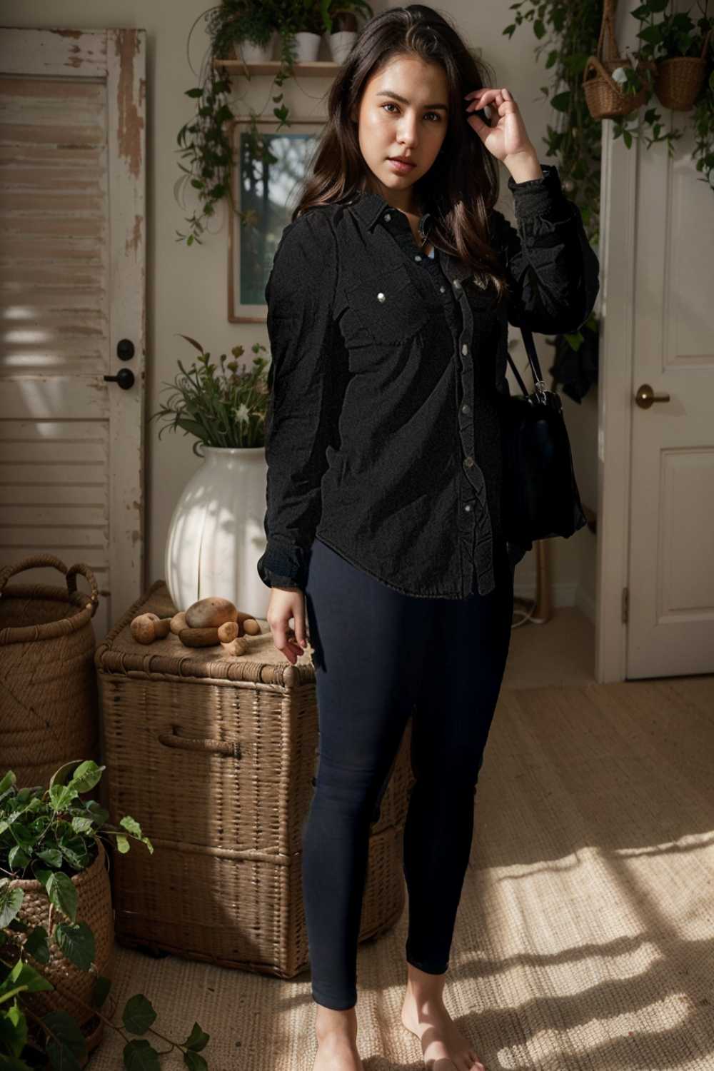 ruched trim button up long sleeve collared casual jacket 109569