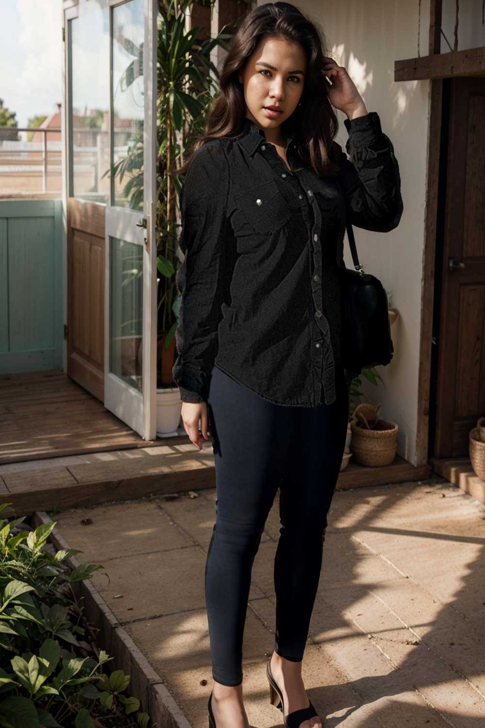 ruched trim button up long sleeve collared casual jacket 109568