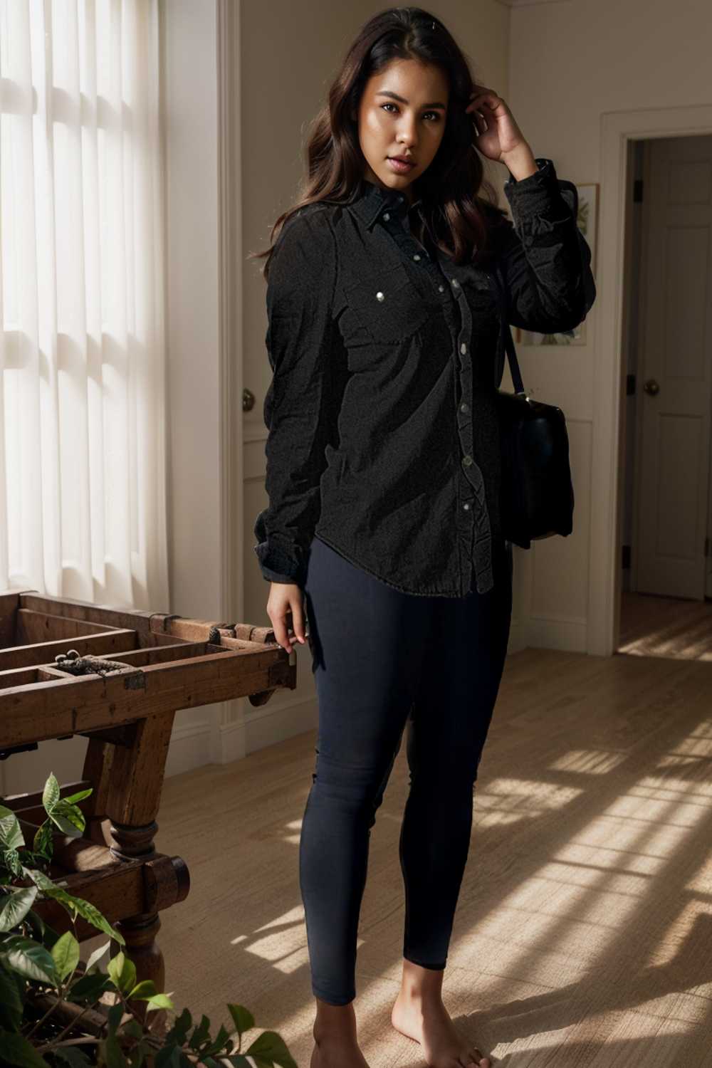 ruched trim button up long sleeve collared casual jacket 109564