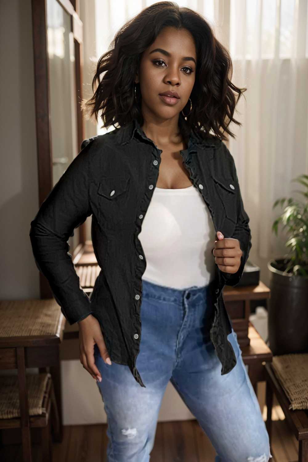 ruched trim button up long sleeve collared casual jacket 107329
