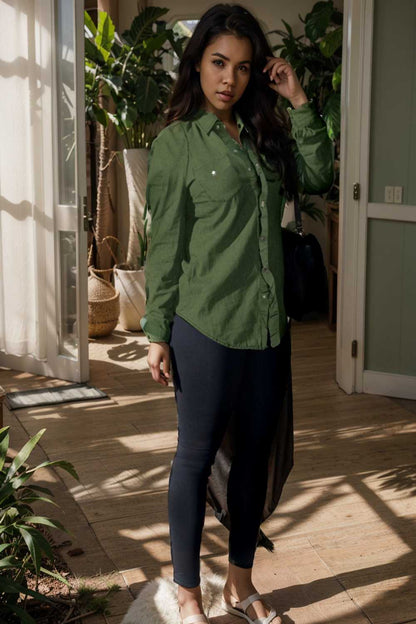 ruched trim button up long sleeve collared casual jacket 107705