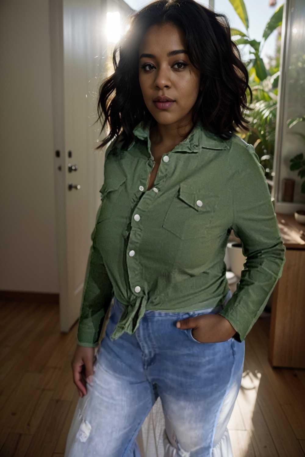 ruched trim button up long sleeve collared casual jacket 107640