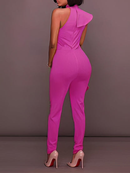 Jumpsuits - Ruffled Sleeveless Elegant Jumpsuit - MsDressly