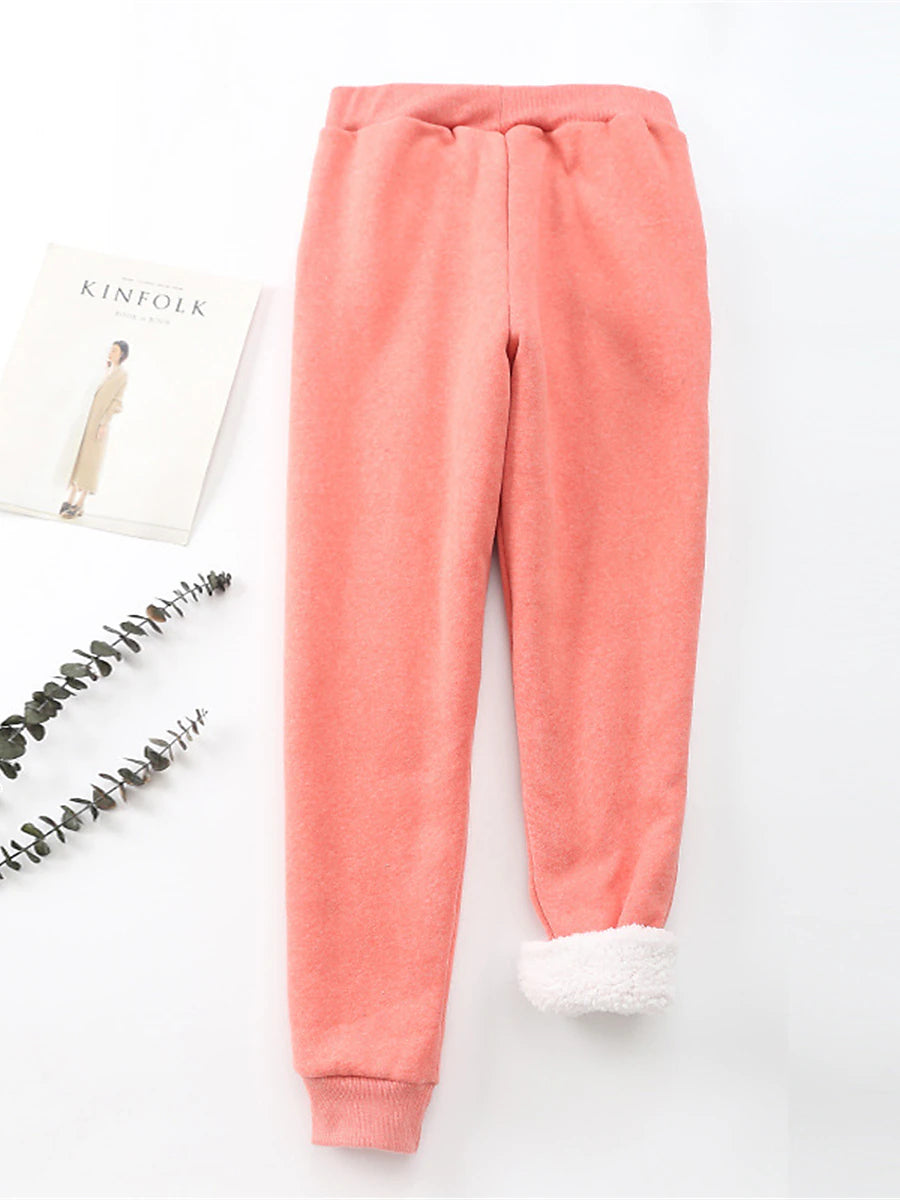 Women's Sweatpants Cotton Plain Light Pink Deep Green Active High Waist Full Length Outdoor Home Fall Winter