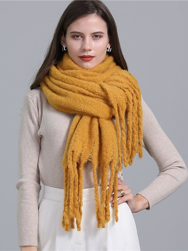 Women's Scarves Daily Holiday Polyester Simple Casual Warm Casual / Daily 1 PC - LuckyFash™