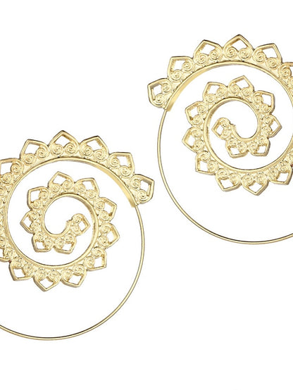 Hoop Earrings For Women's Christmas Party Wedding Alloy filigree Wave - LuckyFash™