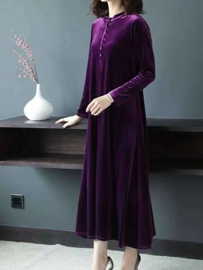 Women's Velvet Dress Prom Dress Party Dress Velvet Crew Neck Long Sleeve Vacation Black Wine Winter