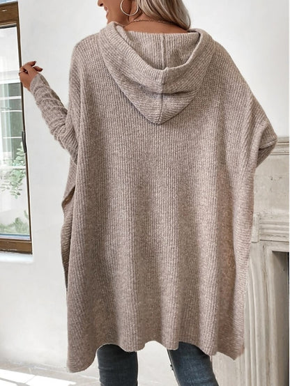 Women's Sweater Dress Jumper Dress Winter Dress Mini Dress Warm Fashion Casual Plain Outdoor Daily Vacation Going out V Neck Long Sleeve 2023 Loose Fit Camel S M L