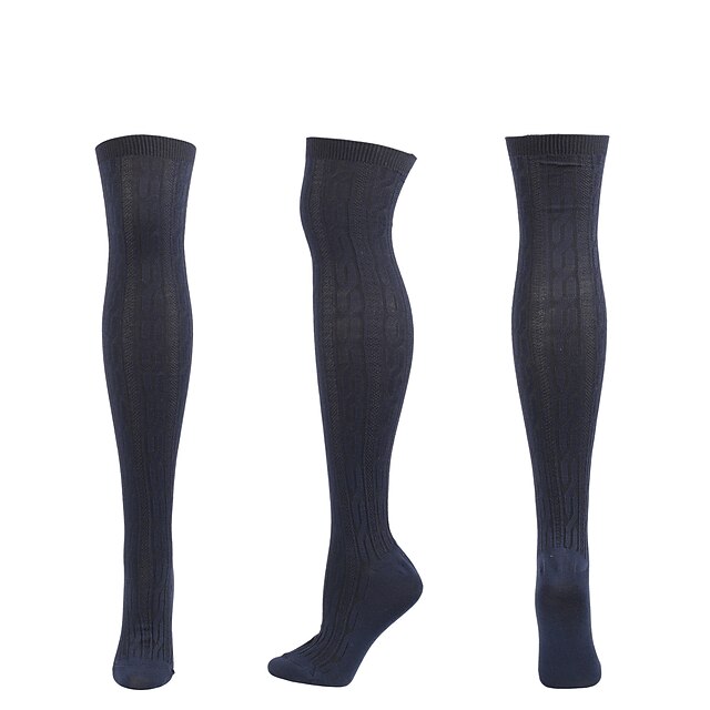 Women's Knee High Socks Home Daily Solid Color Polyester Spandex Basic Classic Warm 1 Pair