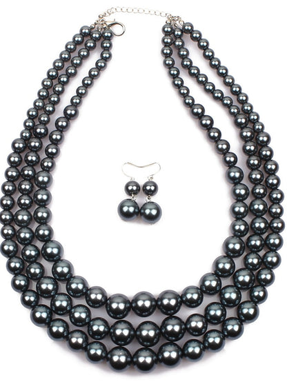 Women's necklace Chic & Modern Party Pure Color Jewelry Sets / Imitation Pearl / White / Red / Purple / Fall - LuckyFash™