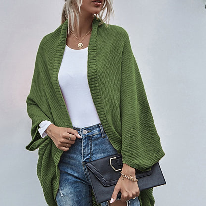 Women's Shrug Jumper Ribbed Knit Knitted Pure Color Open Front Stylish Casual Outdoor Daily Winter Fall Green Khaki S M L / Long Sleeve