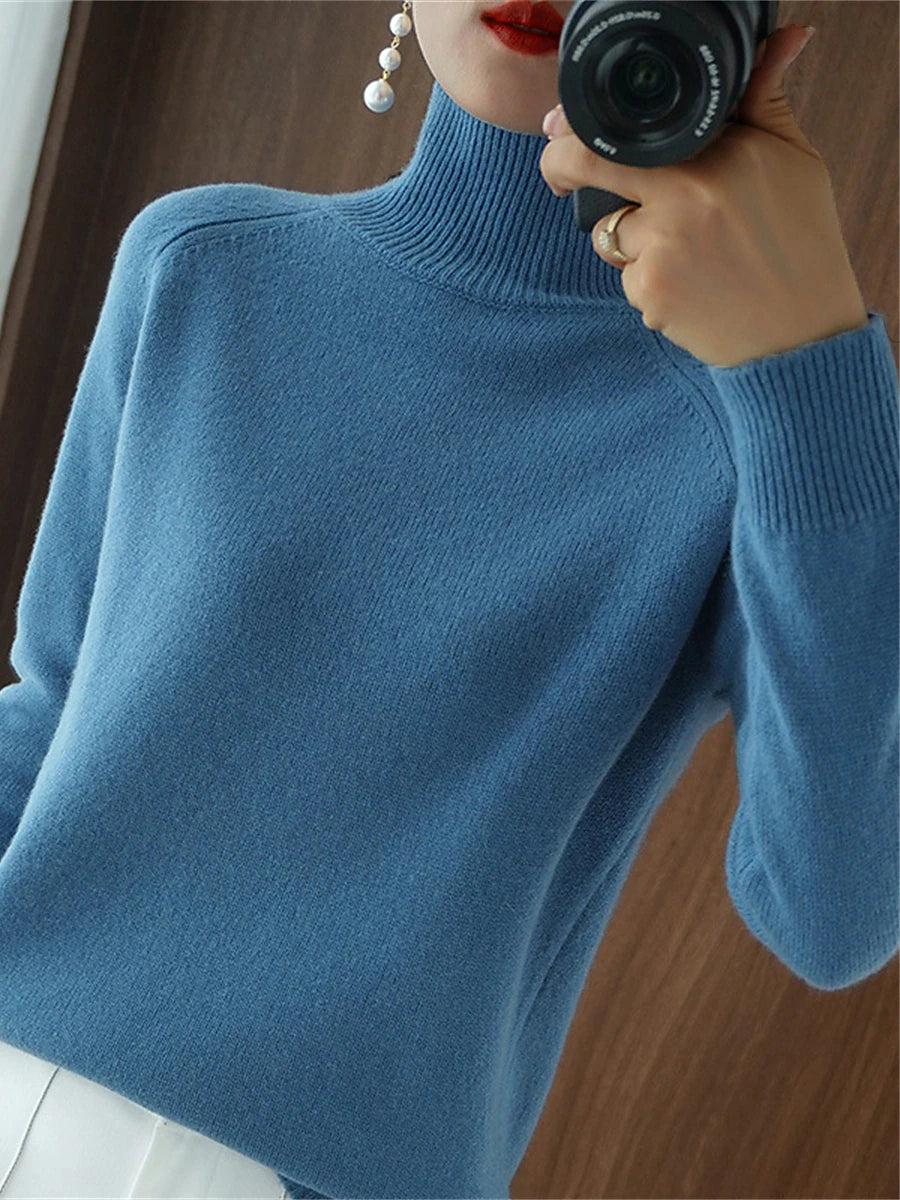 Women's Pullover Sweater Jumper Stand Collar Ribbed Knit Polyester Knitted Fall Winter Regular Outdoor Daily Holiday Fashion Streetwear Casual Long Sleeve Solid Color Black White Pink M L XL