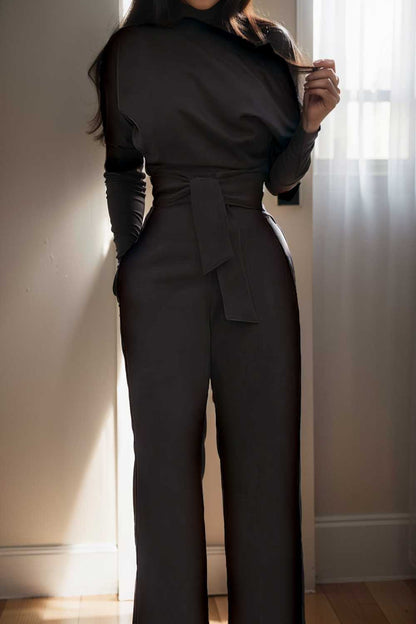 solid color one shoulder short sleeve jumpsuit 112100