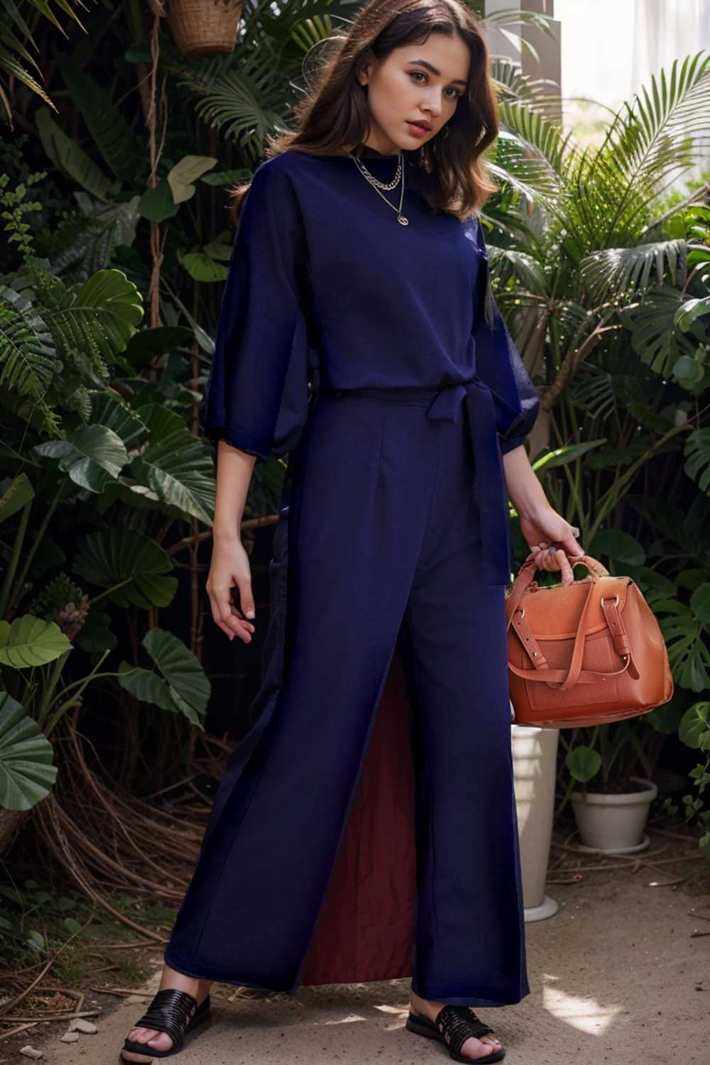 solid color one shoulder short sleeve jumpsuit 107852
