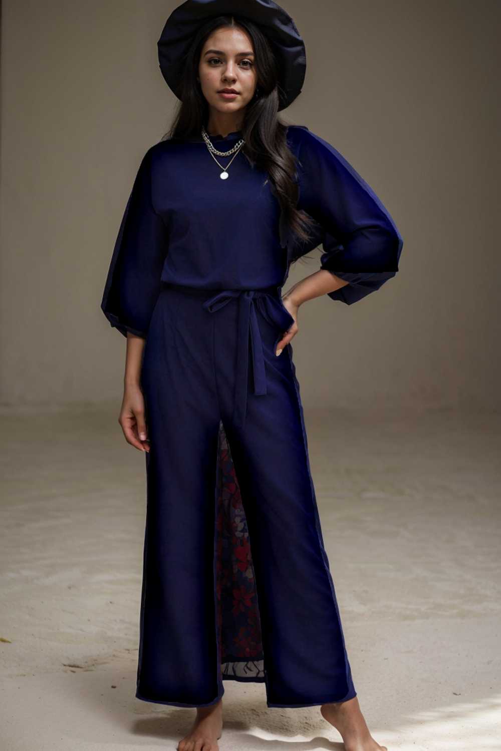 solid color one shoulder short sleeve jumpsuit 109730