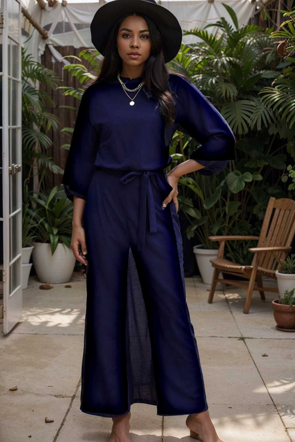 solid color one shoulder short sleeve jumpsuit 107836
