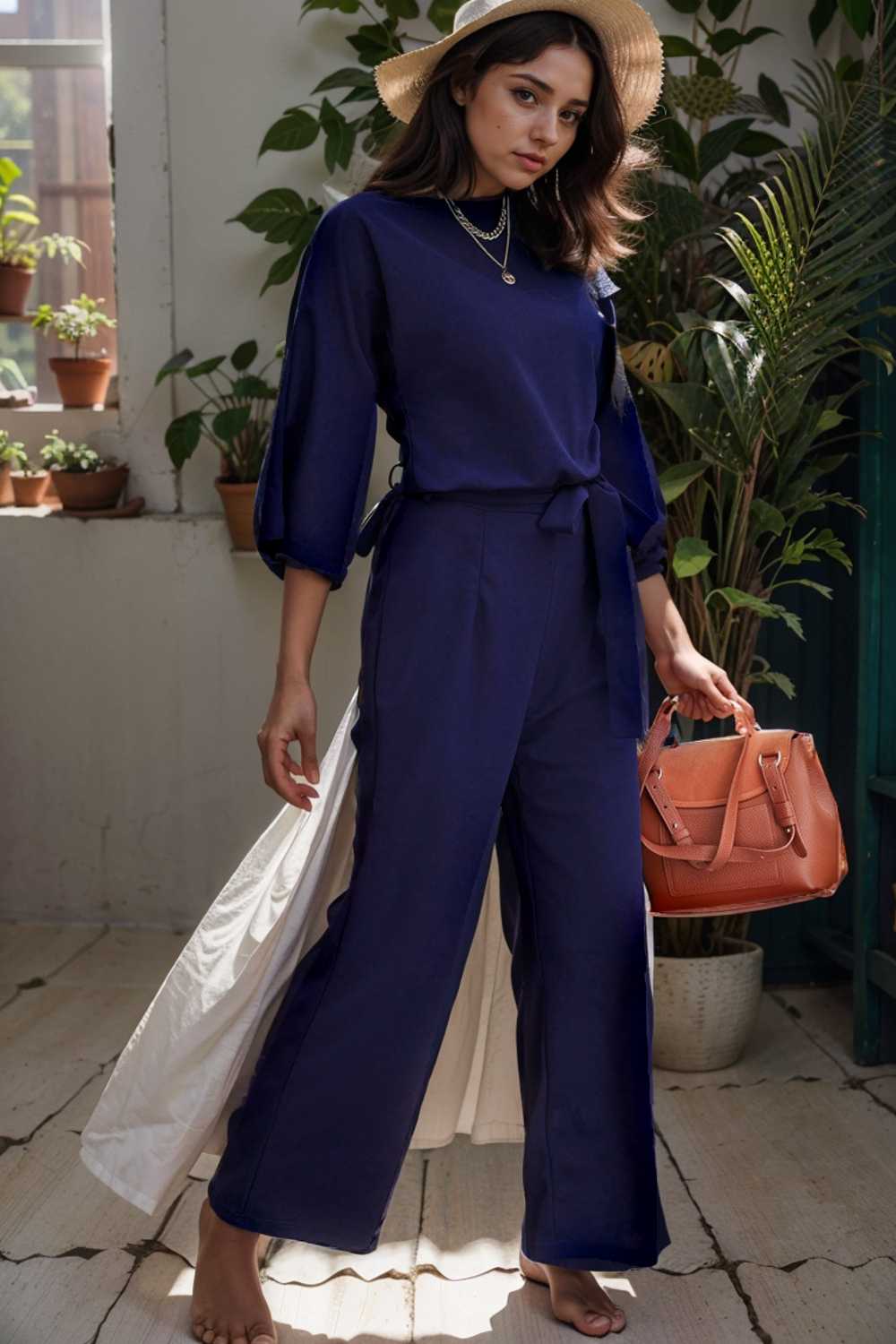solid color one shoulder short sleeve jumpsuit 109726