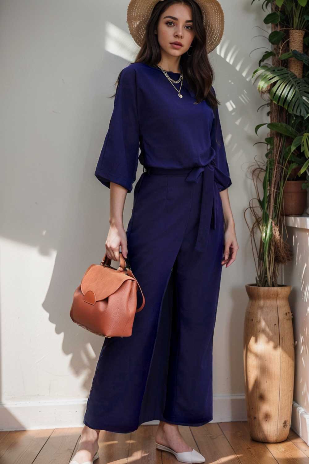 solid color one shoulder short sleeve jumpsuit 109109