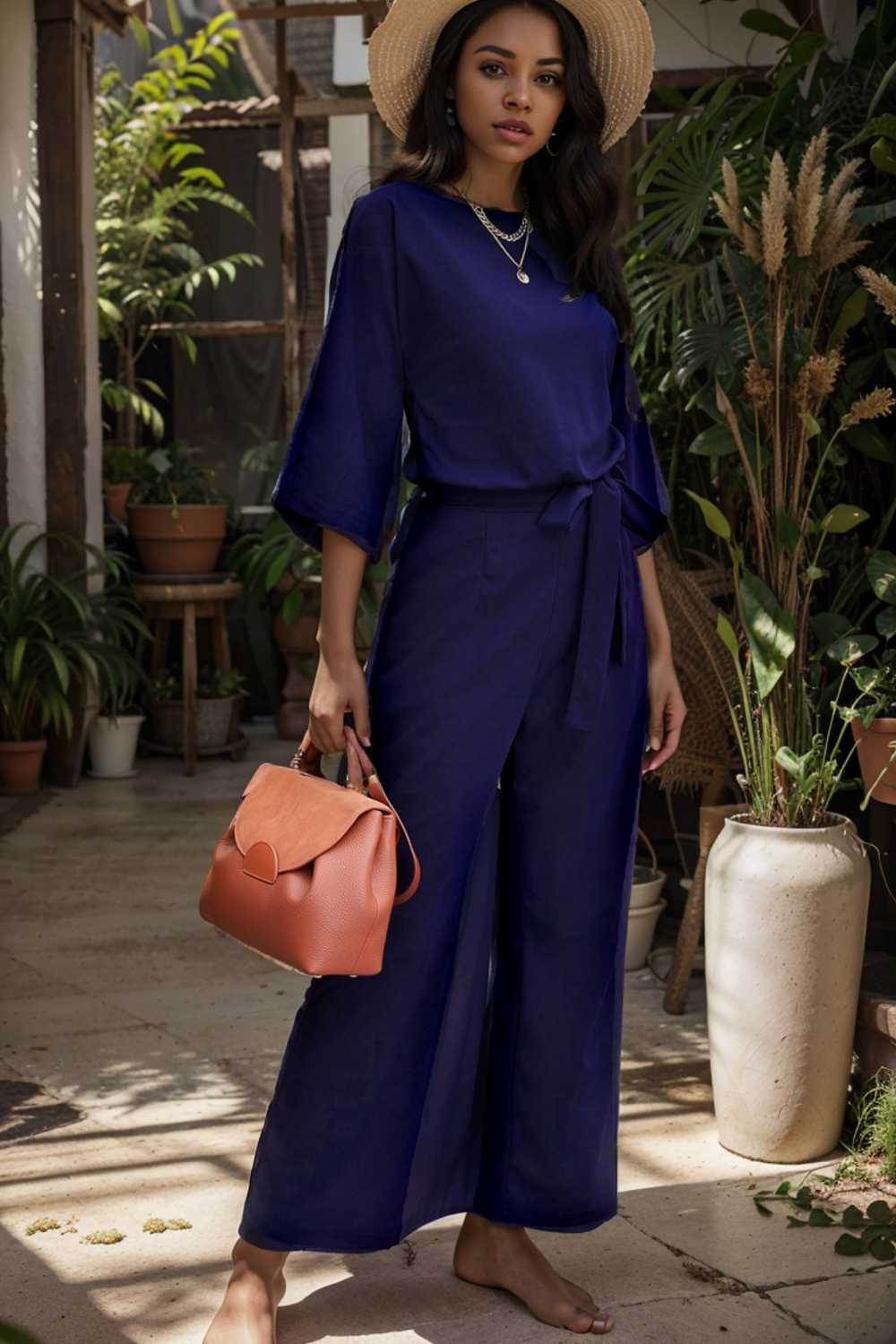 solid color one shoulder short sleeve jumpsuit 110181