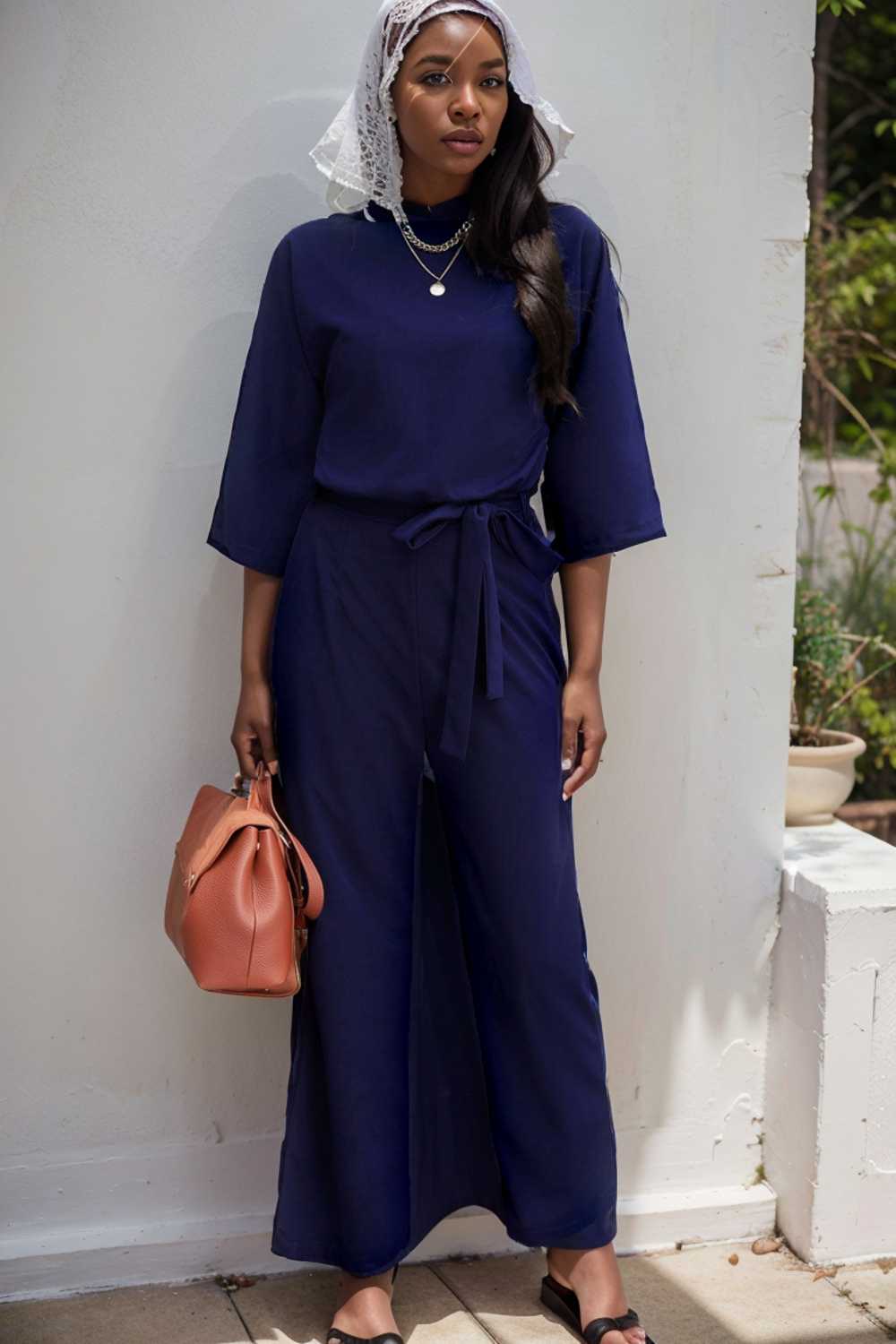 solid color one shoulder short sleeve jumpsuit 110155