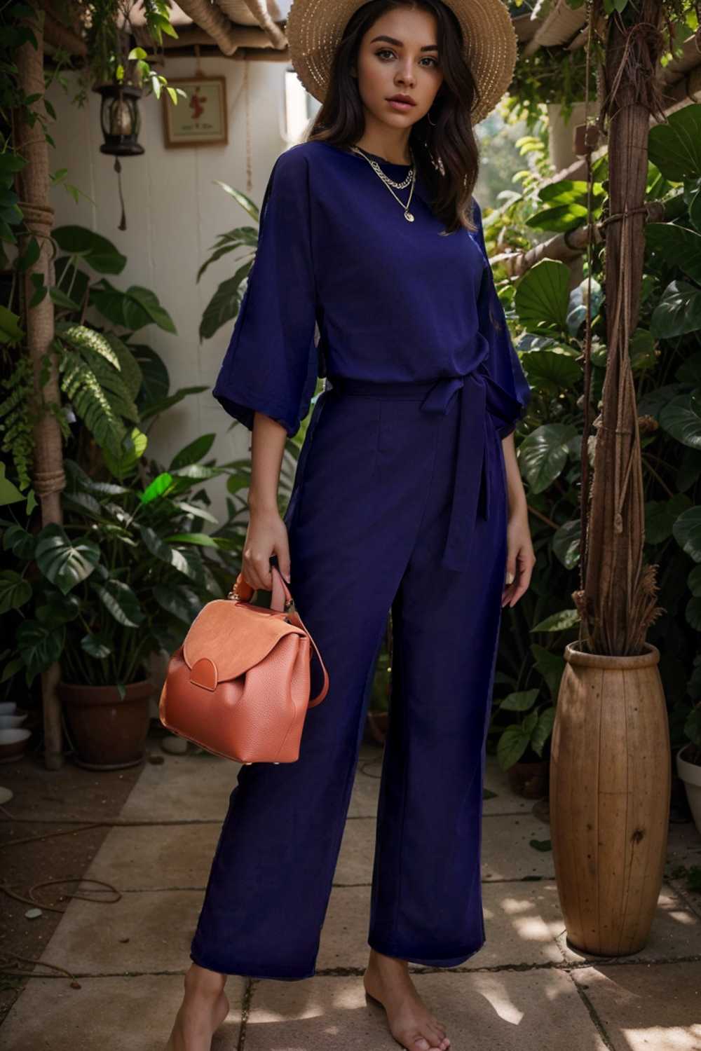 solid color one shoulder short sleeve jumpsuit 110127
