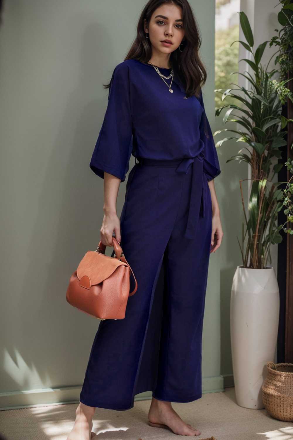solid color one shoulder short sleeve jumpsuit 110121