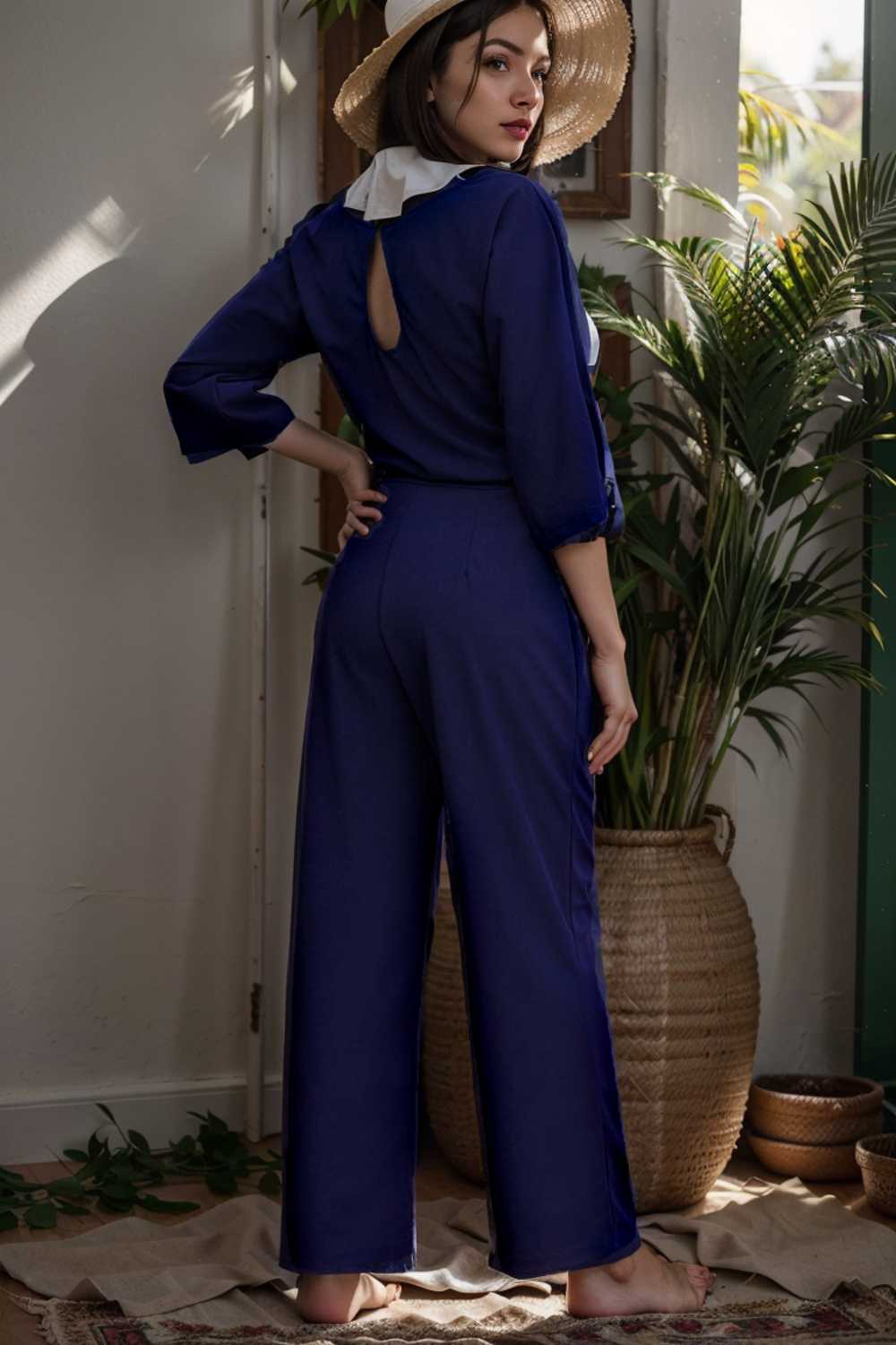 solid color one shoulder short sleeve jumpsuit 110113