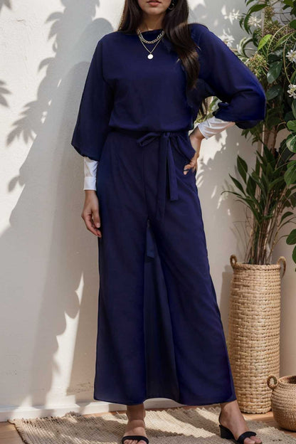 solid color one shoulder short sleeve jumpsuit 104982