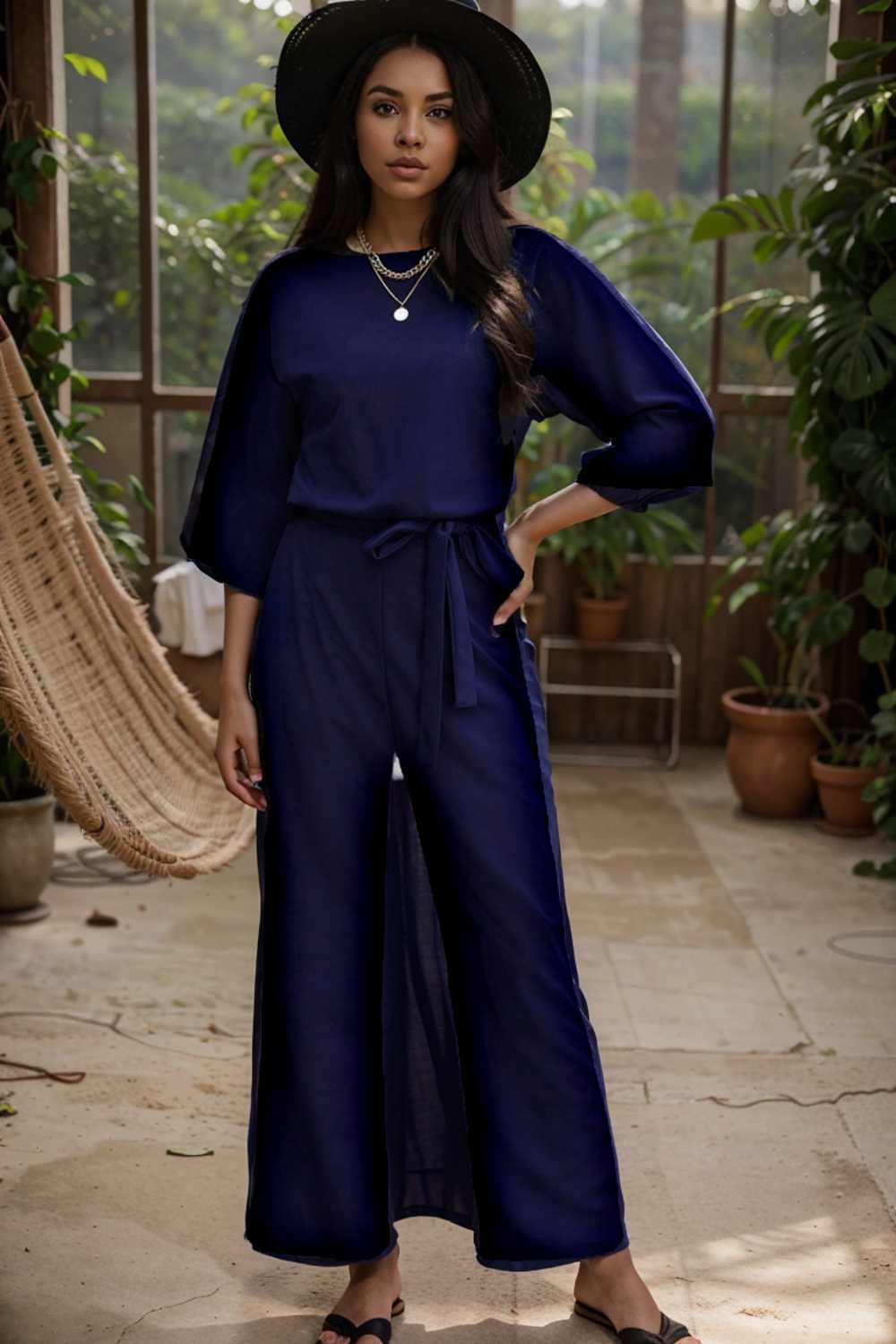 solid color one shoulder short sleeve jumpsuit 112177