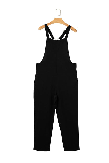 Solid Pocket Wide Leg Casual Jumpsuit