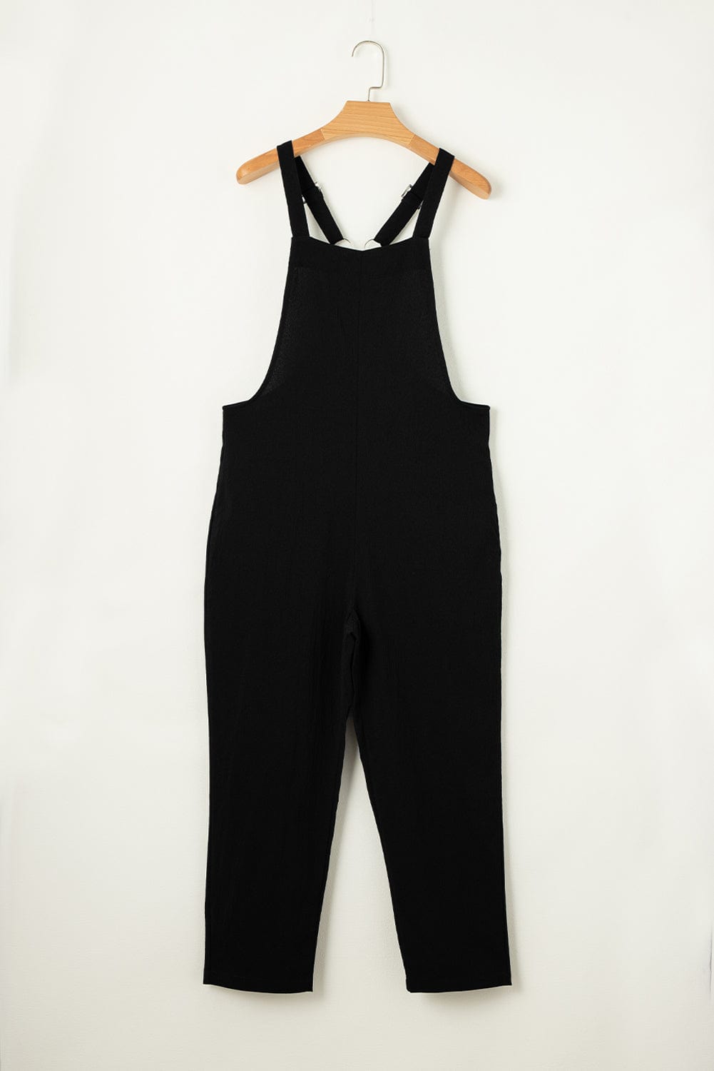 Solid Pocket Wide Leg Casual Jumpsuit