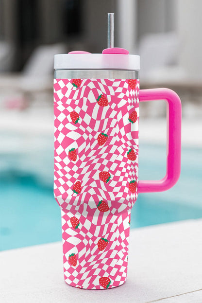 Strawberry Fields Forever Checkered Print Tumbler 1200ml