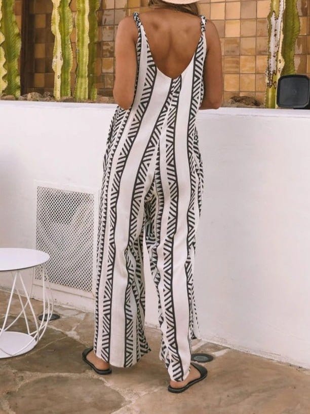 Striped Pocket Jumpsuit with Casual Elegance