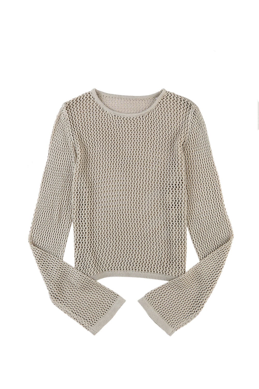 Stylish Comfortable Knitted Loose Round Neck Hollow T Shirt