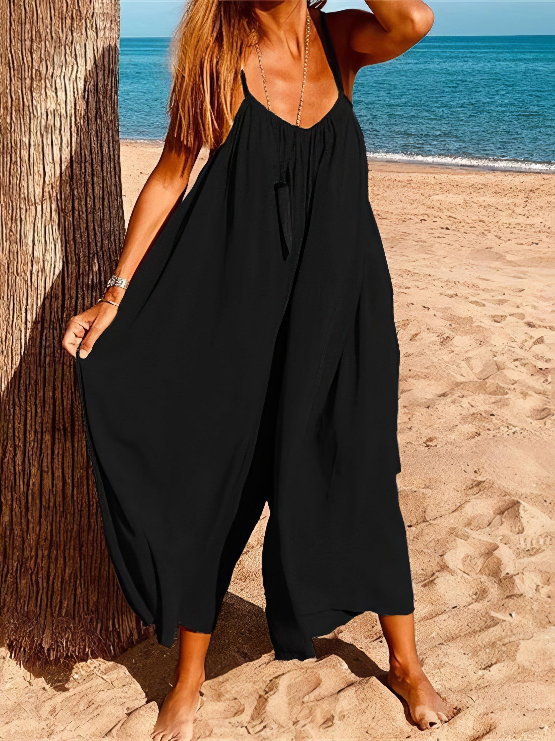 Jumpsuits - Summer Sleeveless Loose Leisure Cool One-Piece Suspenders - MsDressly