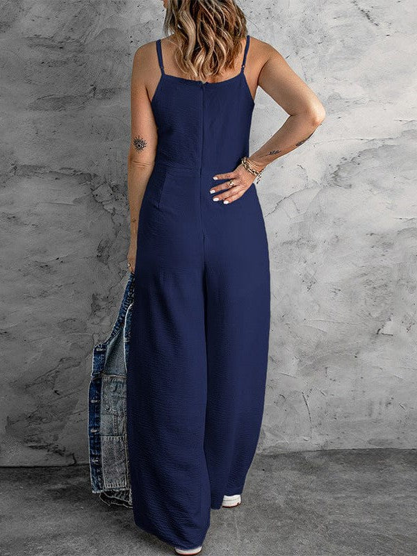 Suspenders Women's Casual Jumpsuit with Waist-Slimming Trousers