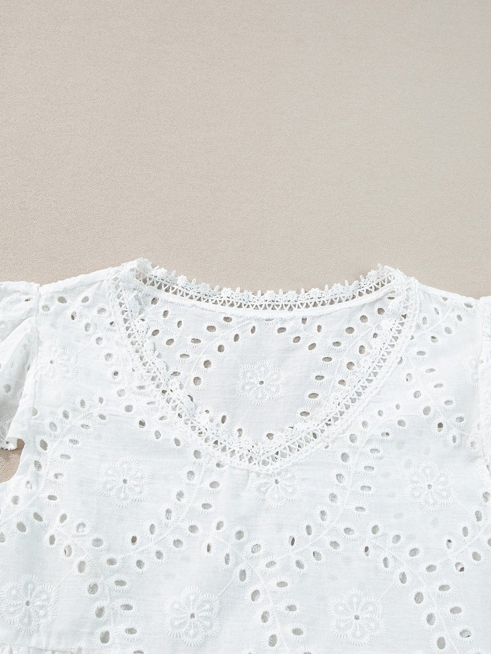 Sweet Eyelet Lace Babydoll Shift Top