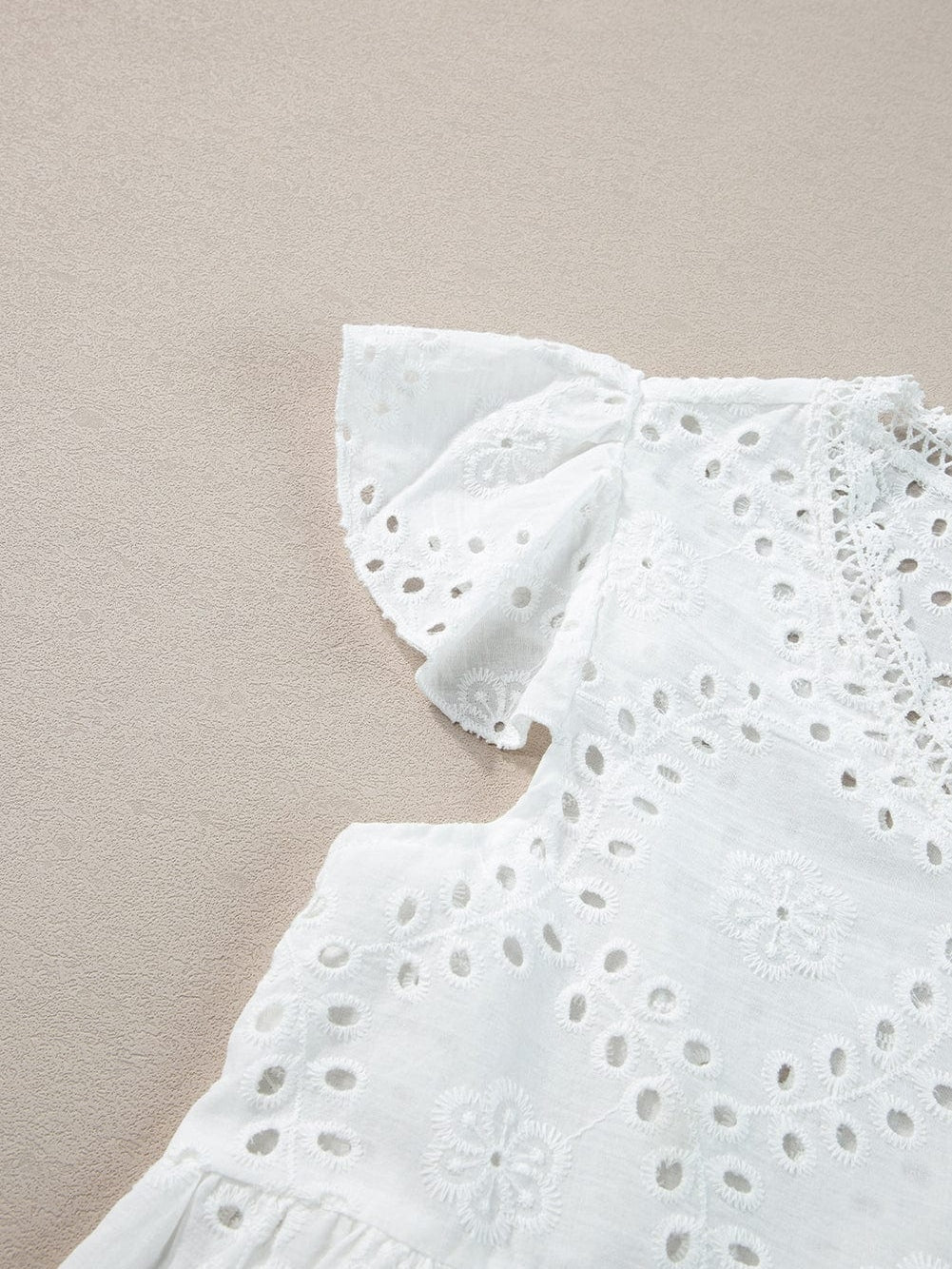 Sweet Eyelet Lace Babydoll Shift Top