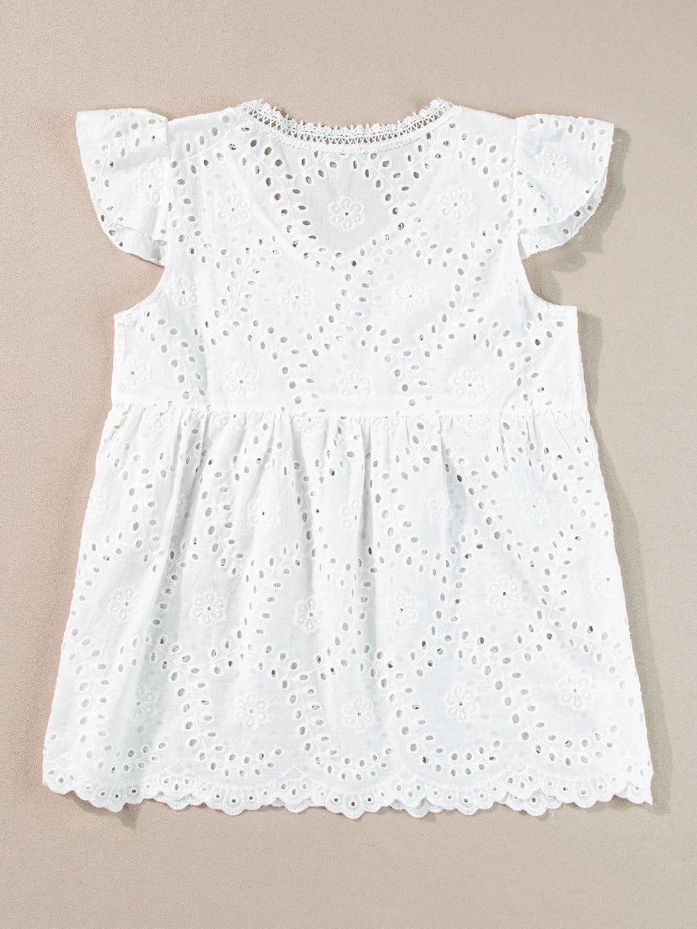 Sweet Eyelet Lace Babydoll Shift Top