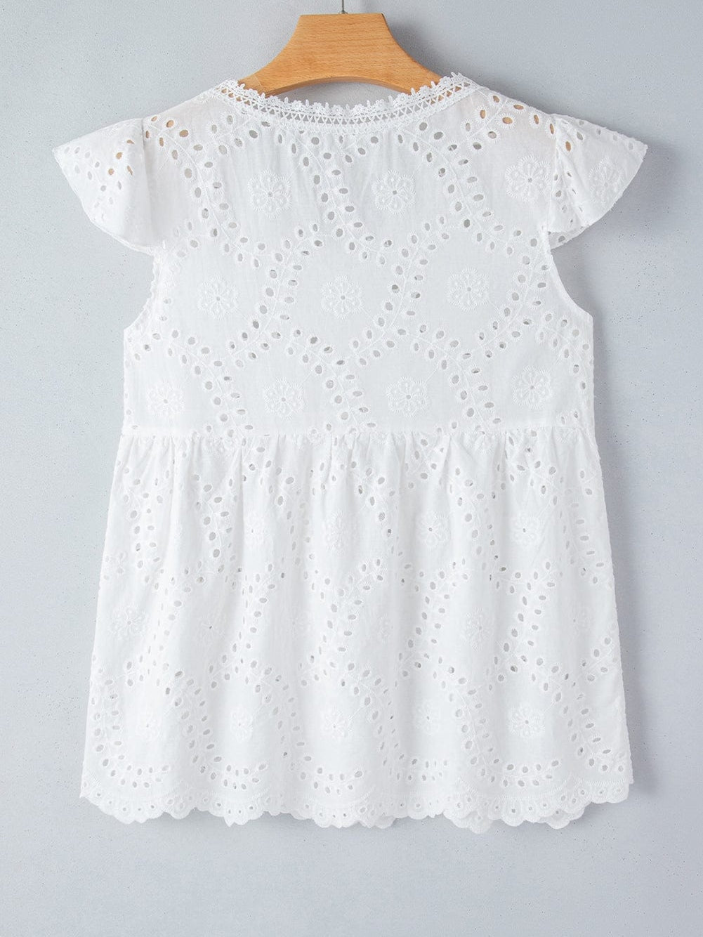 Sweet Eyelet Lace Babydoll Shift Top