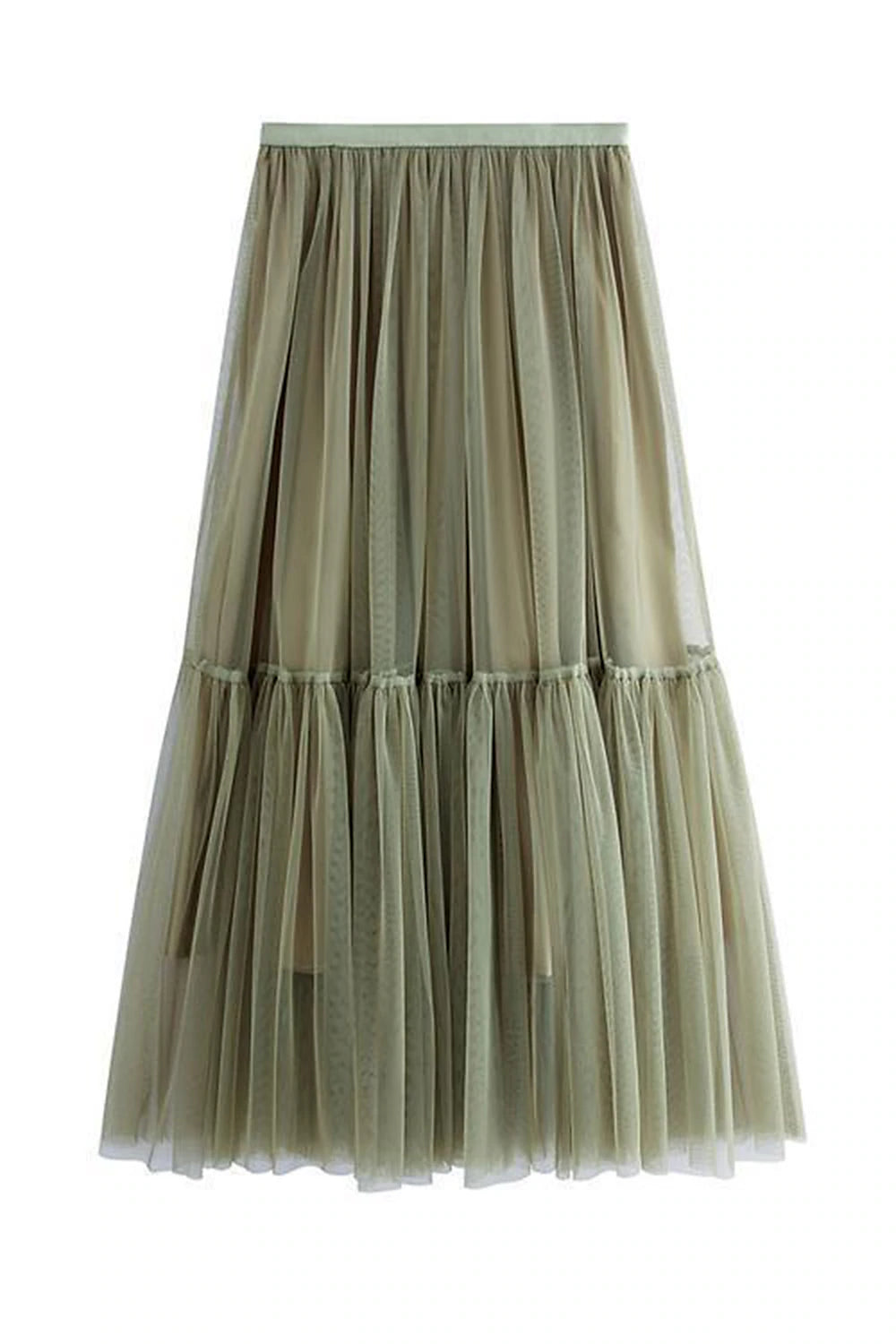 Women's Skirt Work Skirts Long Skirt Midi Skirts Patchwork Layered Tulle Solid Colored Office / Career Daily Spring & Summer Organza Fashion Summer Black White Light Green Pink