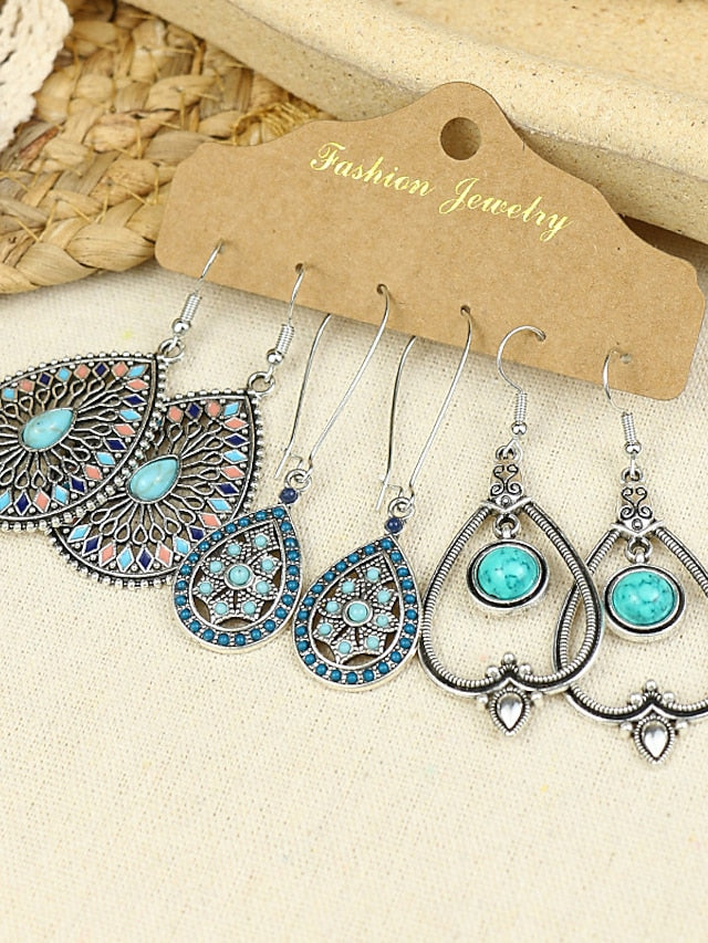 Women's Earrings Vintage Party Flower Earring / Spring / Summer / Fall / Winter / Silver - LuckyFash™
