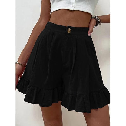 Women's Shorts Cotton Blend Plain Black White Casual Daily Short Going out Weekend Summer