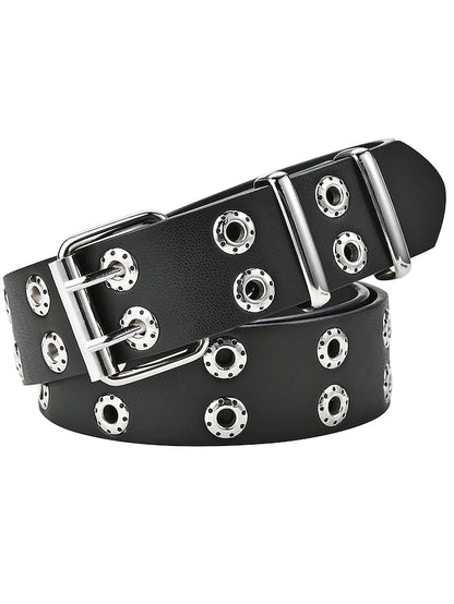 Women's Unisex PU Buckle Belt Wide Belt PU Leather Prong Buckle Eyelet Casual Classic Party Daily White Black Brown Coffee - LuckyFash™