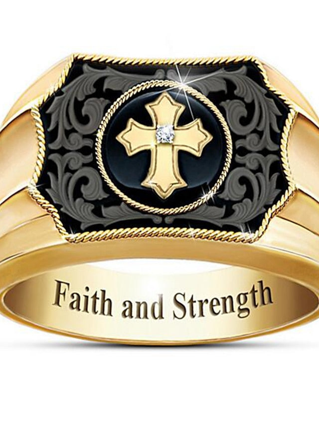 1PC Ring For Men's Women's Daily Date Alloy Classic Cross - LuckyFash™