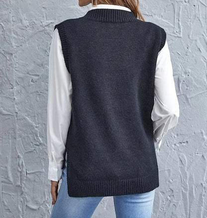 Women's Sweater Vest Pullover Sweater Jumper V Neck Ribbed Knit Nylon Acrylic Rayon Patchwork Summer Spring Fall Regular Home Daily Stylish Casual Soft Long Sleeve Solid Color Black Light Green Wine