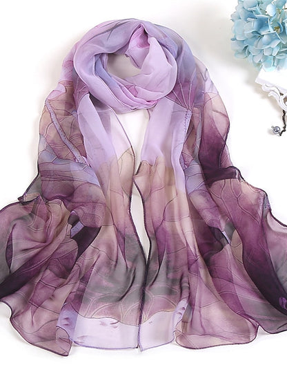 Women's Chiffon Scarf Party Red Scarf Tie Dye / Purple / Fall / Winter / Spring / Summer - LuckyFash™