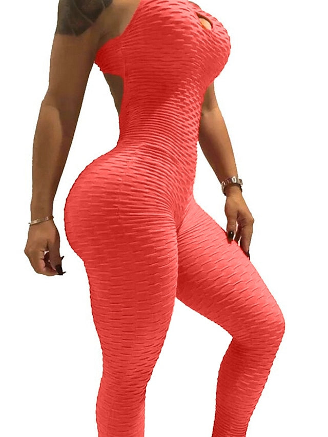 Women's Yoga Suit Tracksuit Tiktok Scrunch Butt Criss Cross Yoga Fitness Gym Workout High Waist Bodysuit Romper Sports Butt Lift Tummy Control 4 Way Stretch Quick Dry High Elasticity Sports - LuckyFash™