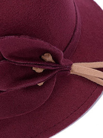 Women's Hat Fedora Hat Black Wine Fuchsia Outdoor Dailywear Holiday Floral Flower Portable Windproof Comfort - LuckyFash™